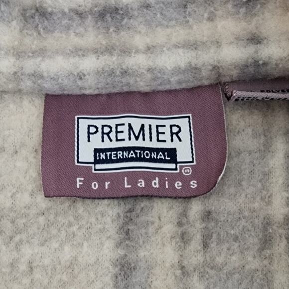 Premier International VTG Blue, Gray and Cream Plaid Fleece Jacket Womens Medium - Picture 8 of 9
